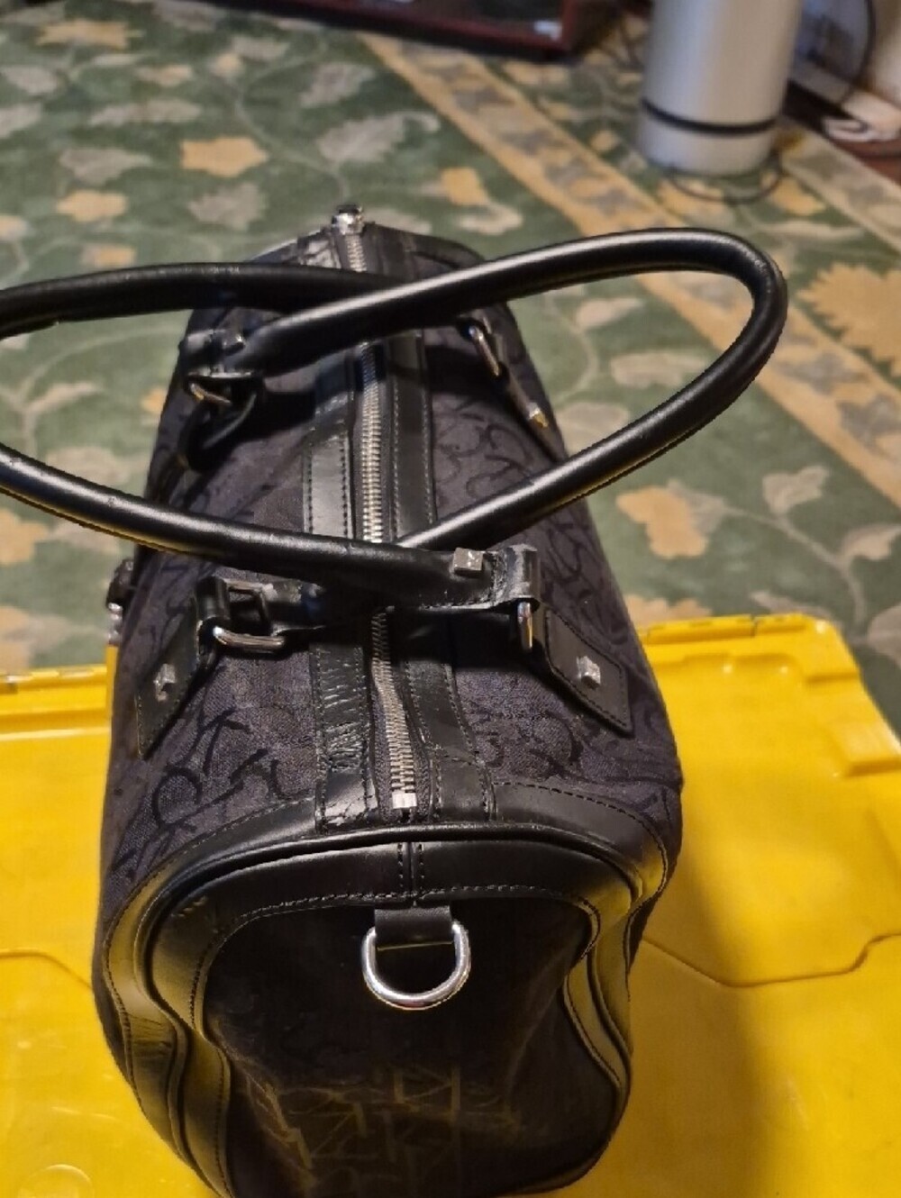 Calvin Klein Black Logo Barrel Satchel - Picture 3 of 11